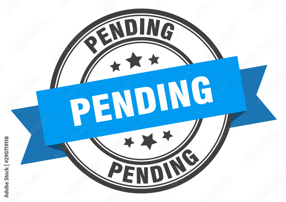 Obraz premium pending label. pending blue band sign. pending