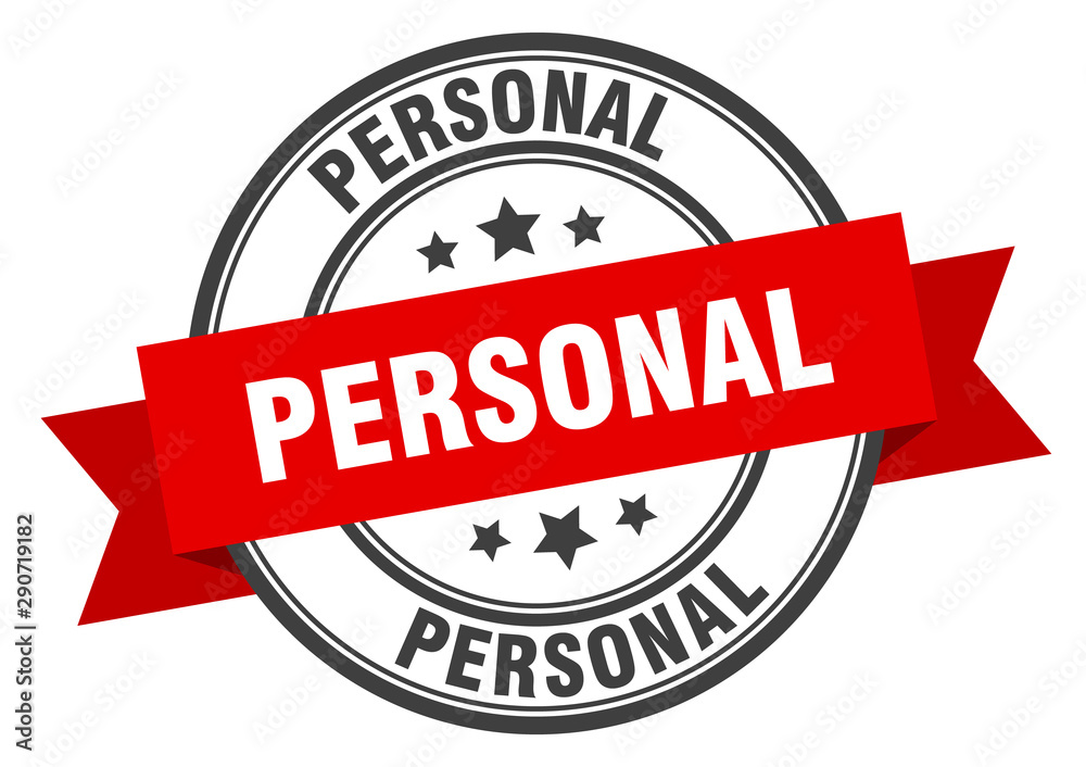 Fototapeta premium personal label. personal red band sign. personal