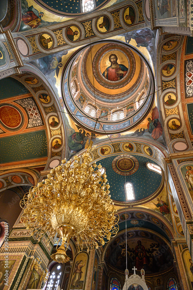Innenraum der Kirche des heiligen Nikolaus, Piräus, Athen, Griechenland