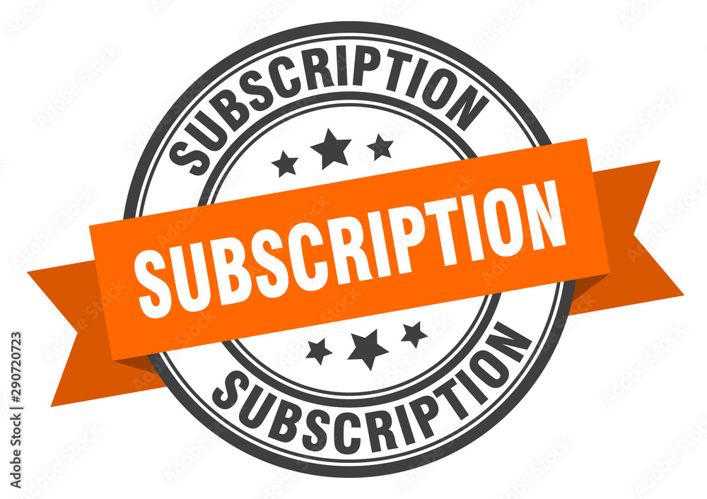Fototapeta premium subscription label. subscription orange band sign. subscription