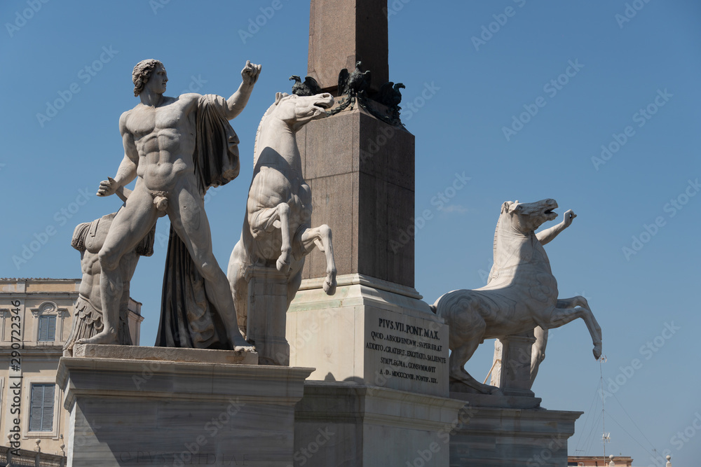 Dioscuri, Castor and Pollux statues at the Fontana dei Dioscuri
