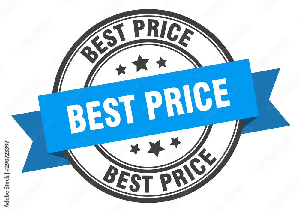 best price label. best price blue band sign. best price