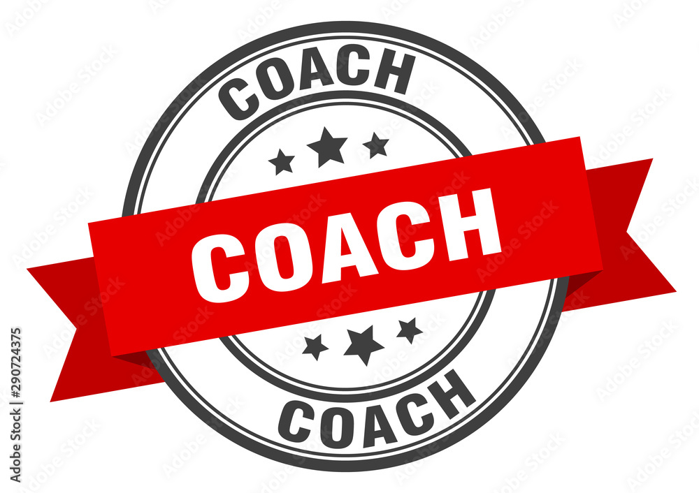 Fototapeta premium coach label. coach red band sign. coach