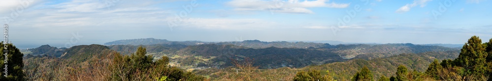 千葉県の富山山頂から眺めるパノラマ写真