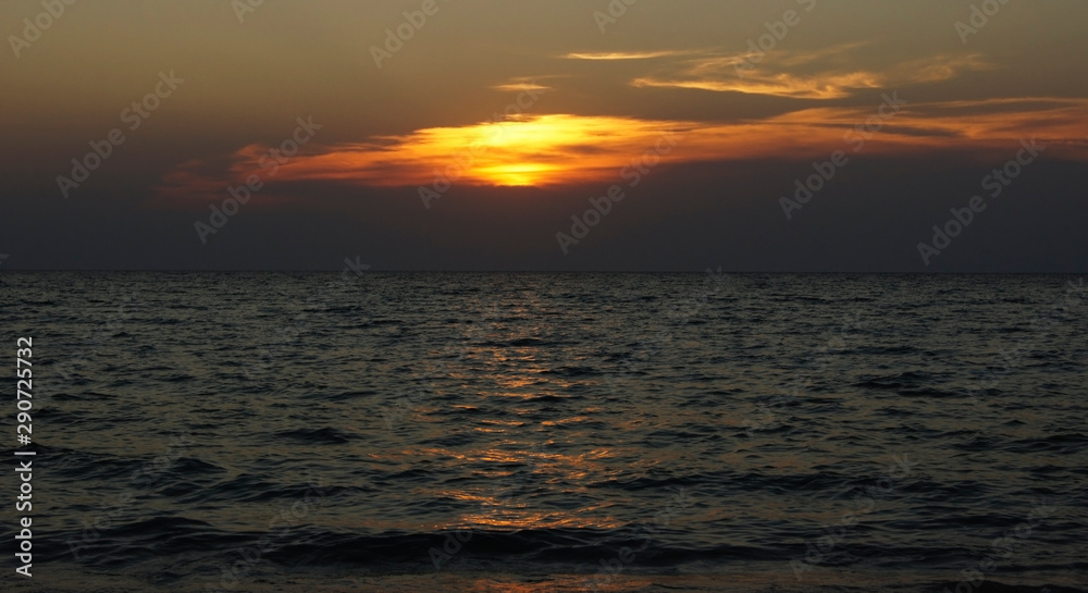 Sunset is beautiful on the sea..