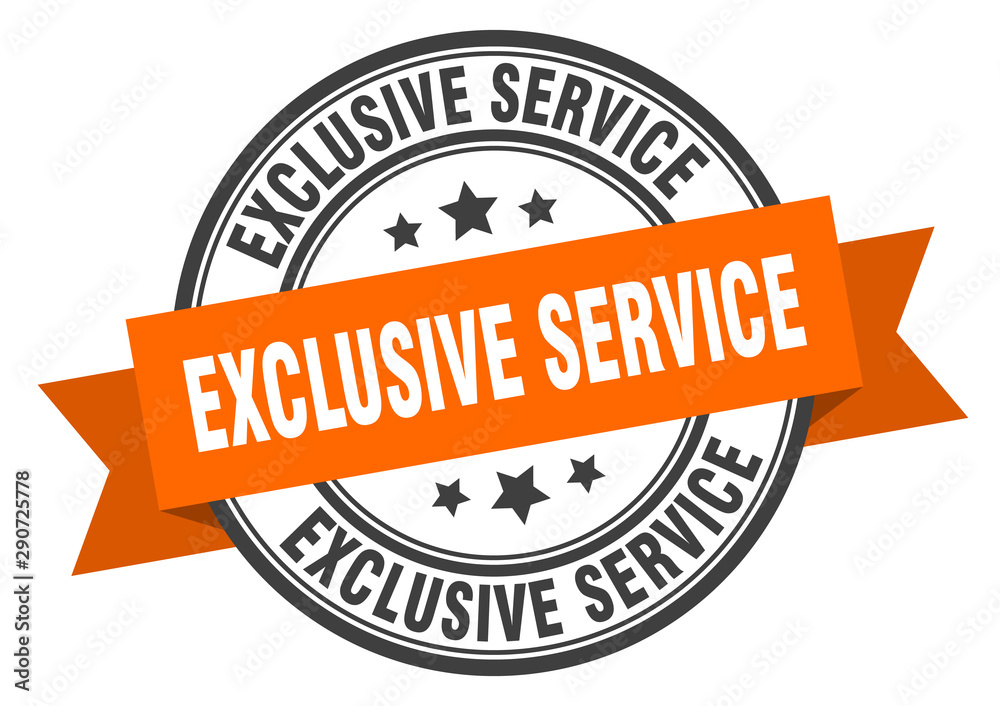 Fototapeta premium exclusive service label. exclusive service orange band sign. exclusive service