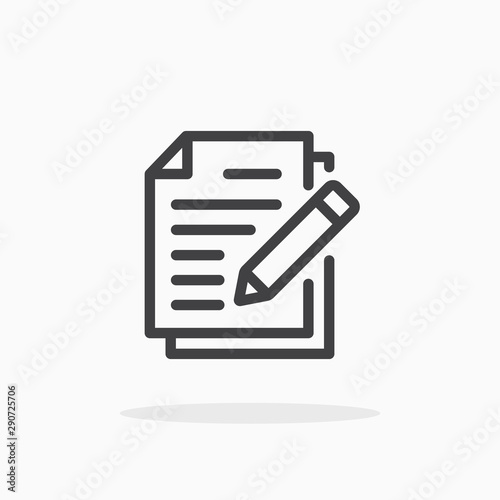 Document icon in line style. Editable stroke.
