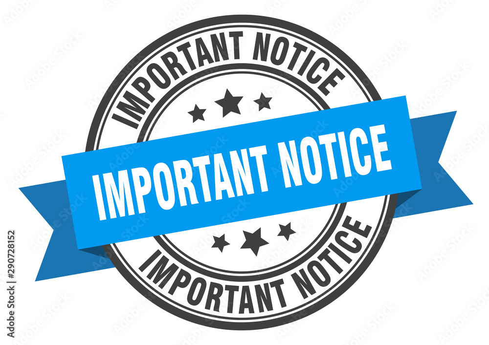 Obraz premium important notice label. important notice blue band sign. important notice