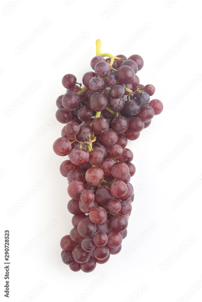 fresh red grape isolated on white background