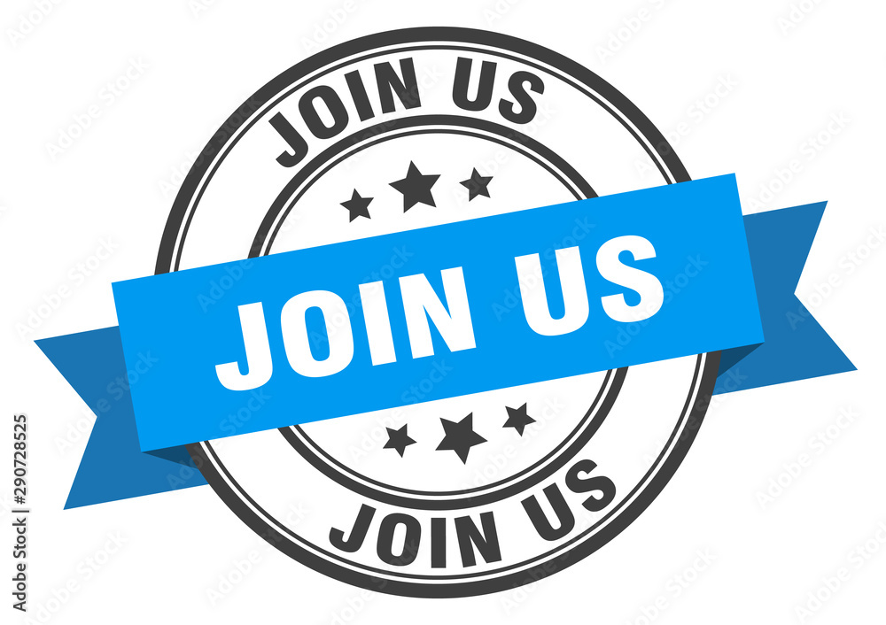 Fototapeta premium join us label. join us blue band sign. join us