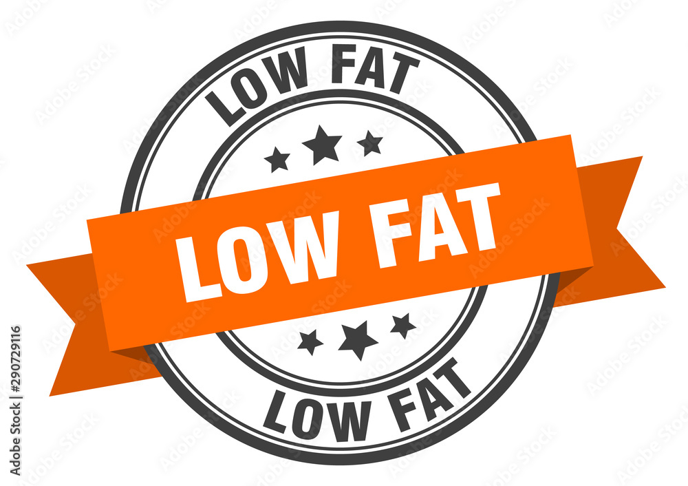 Fototapeta premium low fat label. low fat orange band sign. low fat
