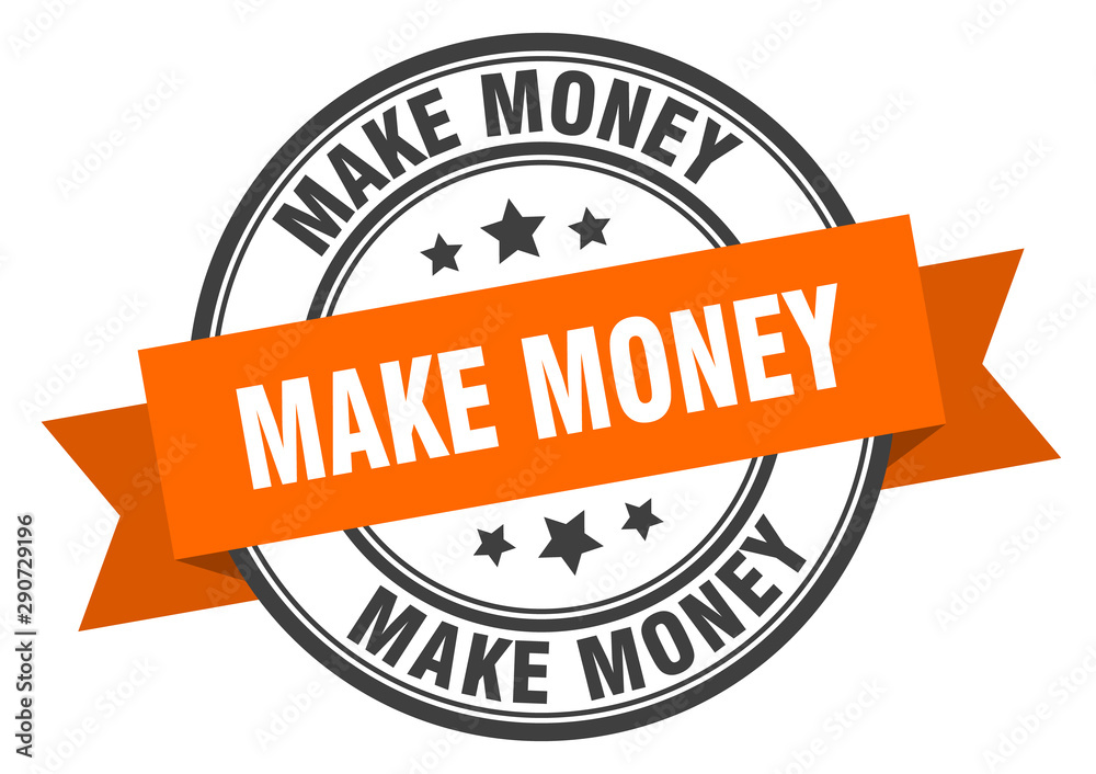Fototapeta premium make money label. make money orange band sign. make money