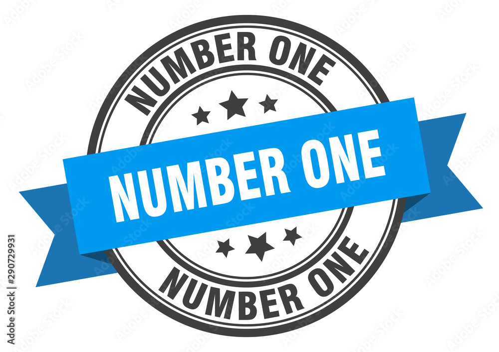 Fototapeta premium number one label. number one blue band sign. number one