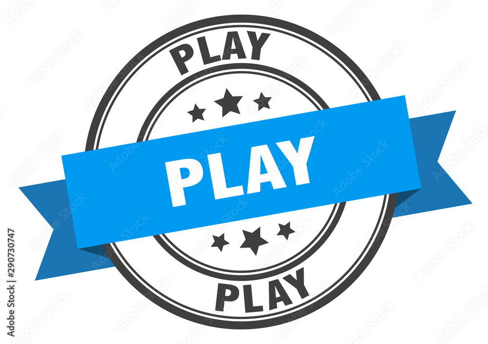 Fototapeta premium play label. play blue band sign. play