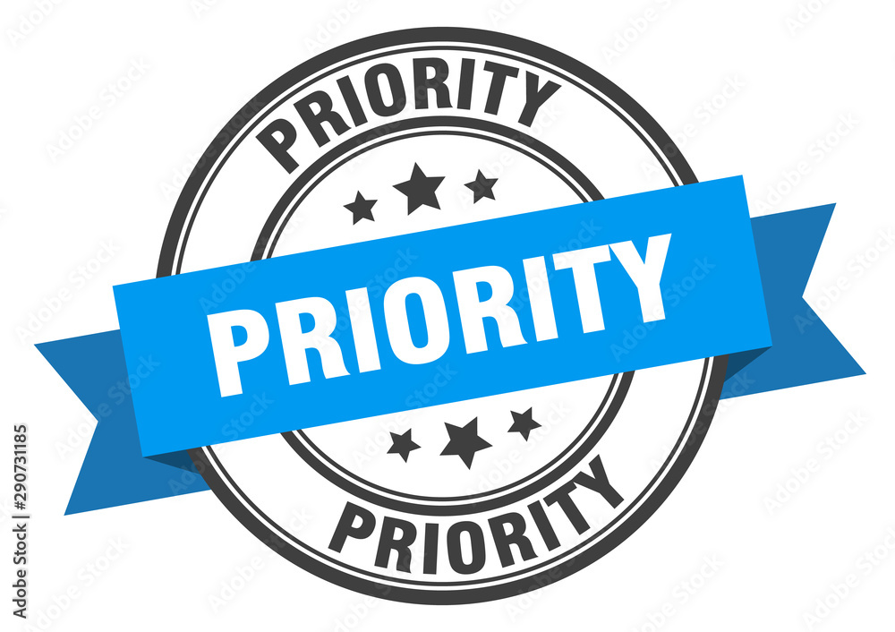 Fototapeta premium priority label. priority blue band sign. priority