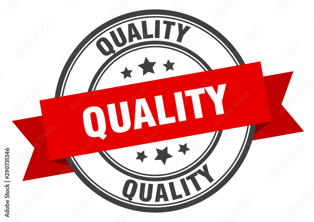 Fototapeta premium quality label. quality red band sign. quality