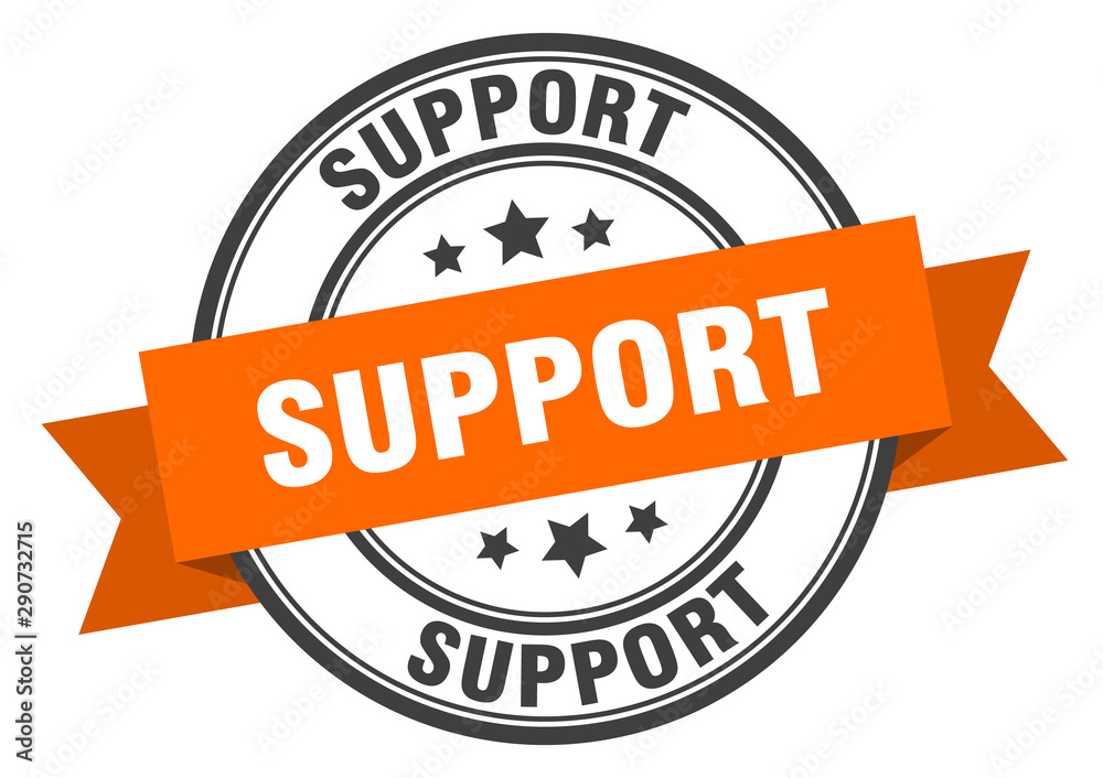 Obraz premium support label. support orange band sign. support