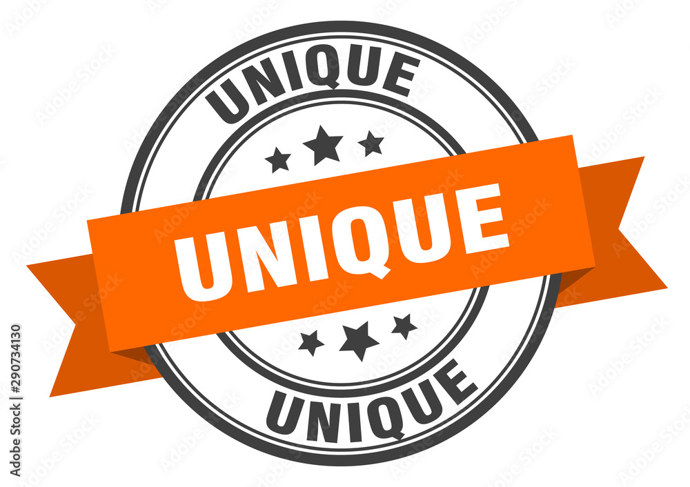 Fototapeta premium unique label. unique orange band sign. unique