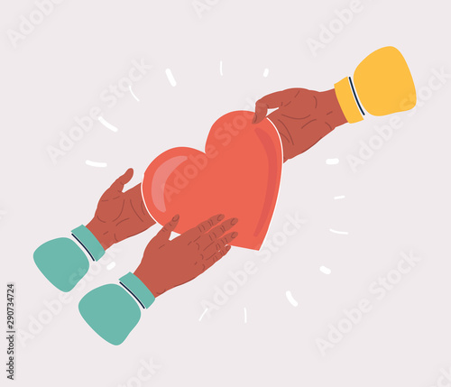Hands holding a heart icon