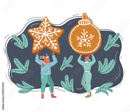 Sweet Gingerbread holding by people