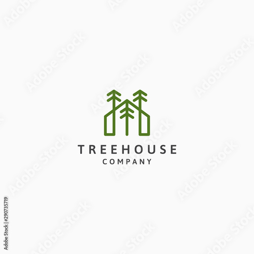 Tree House logo Design vector, Nature House Logo