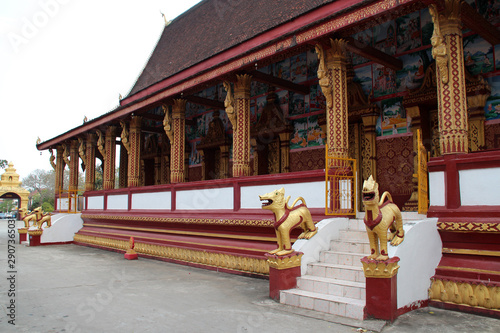 buddhist temple (Wat Manorom) in luang prabang (laos)  photo