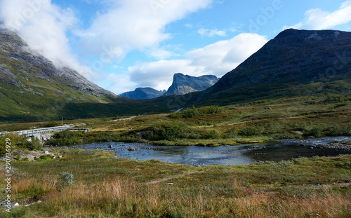 longfjellelva mountain stream near trollstigen in reinheimen norway