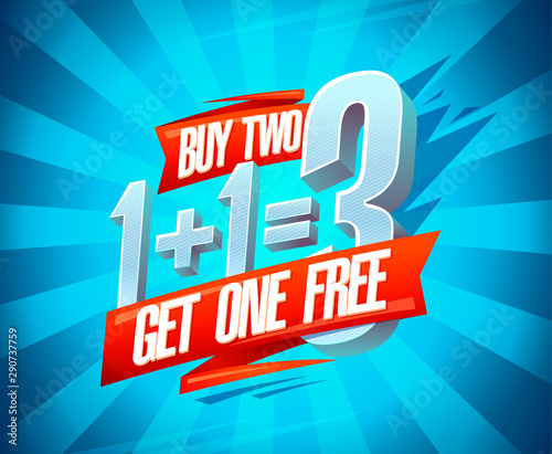Buy two get one free sale banner design