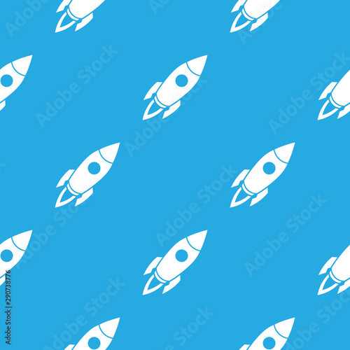 Seamless pattern. Rocket background. Vector illustration.