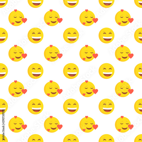 Smiley face seamless pattern. Vector background. © Art Alex