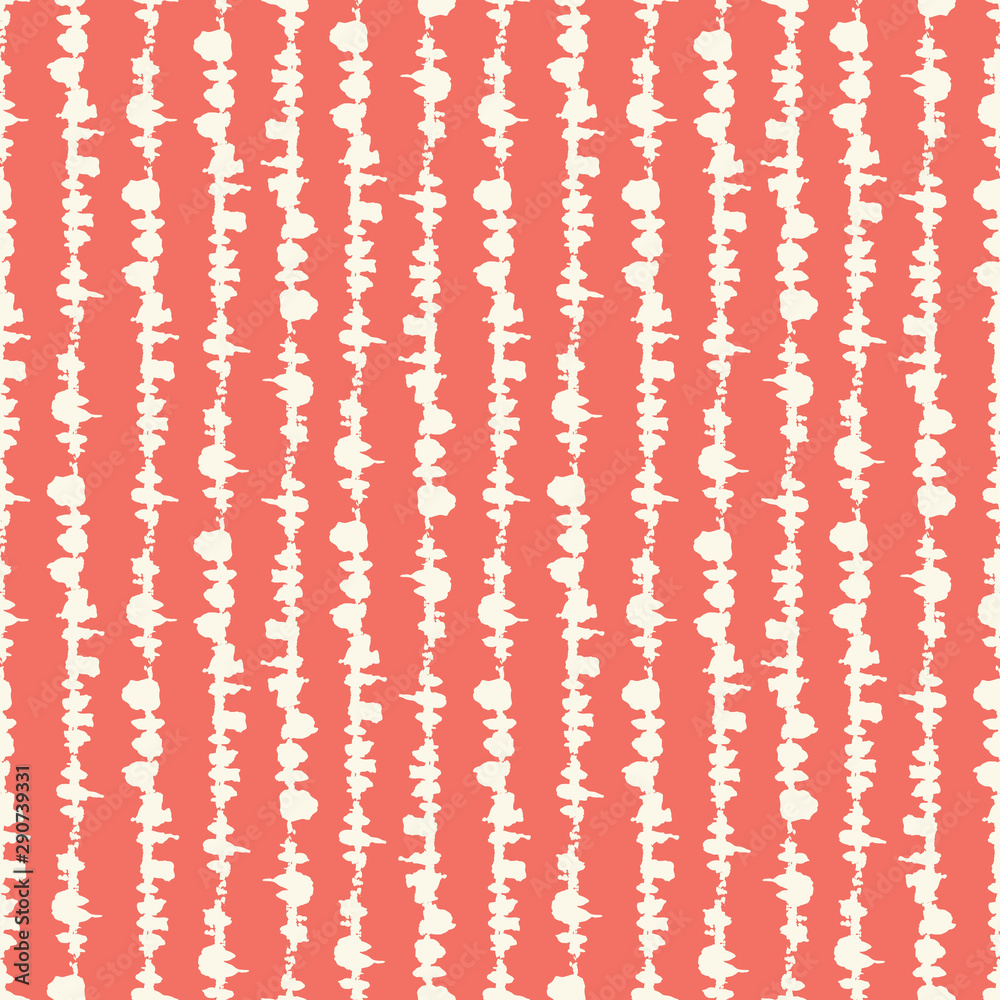 Monochrome Cream Tie-Dye Shibori Vertical Stripes on Coral Background Pattern Vector Seamless Pattern Monochrome Cream Tie-Dye Shibori Vertical Stripes on Coral Background Pattern Vector Seamless Pattern