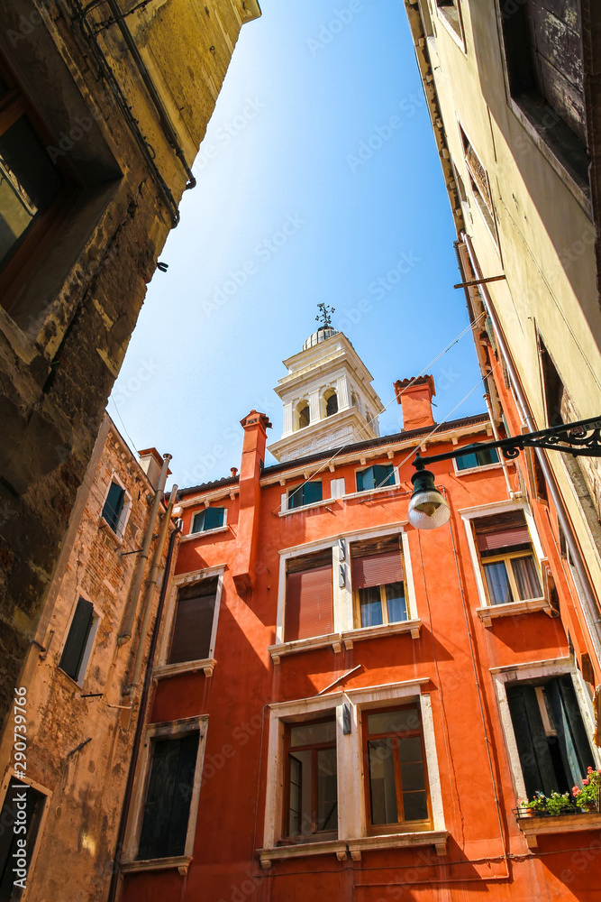 Historic architecture of Venice on a sunny day
