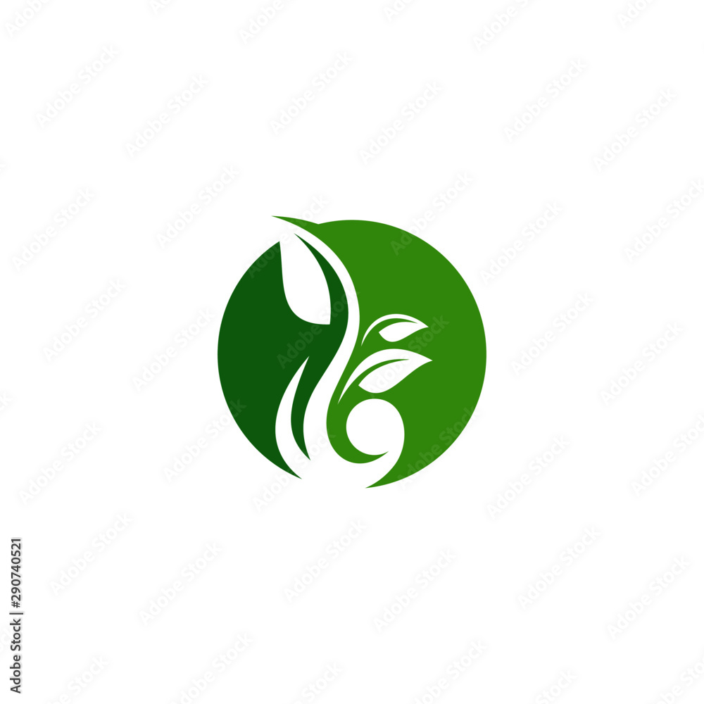 creative green leaf logo template creative green leaf logo template