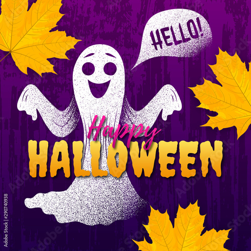 Halloween poster with hello spook