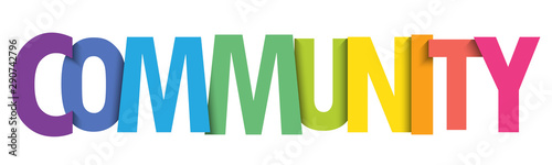 COMMUNITY vector rainbow gradient typography banner