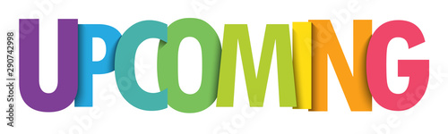 UPCOMING vector rainbow gradient typography banner
