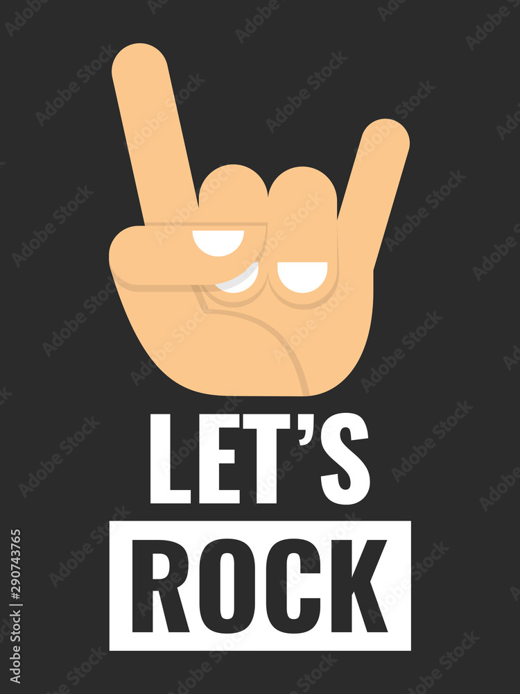 Let's Rock poster. Vector typographic quote for rock festival or concert design. Can be printed on T-shirts, bags, posters, invitations, cards, etc. Let's Rock poster. Vector typographic quote for rock festival or concert design. Can be printed on T-shirts, bags, posters, invitations, cards, etc.