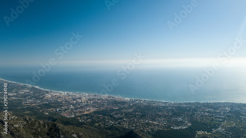 aerial views from the mountain of marbella city in Malaga, Spain