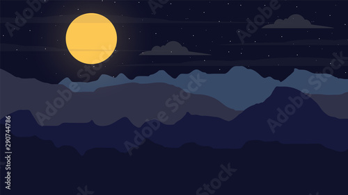 night view landscape background illustration