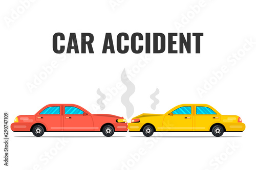 Car accident concept. Vector illustration.