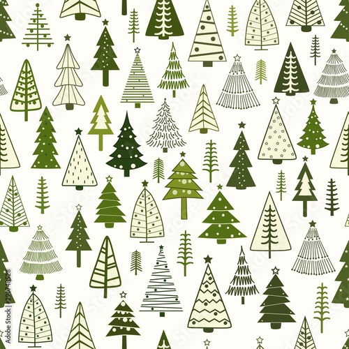 Seamless pattern with stylized Christmas trees