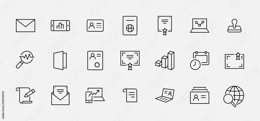 Set of Legal Documents Related Vector Line Icons. Contains such Icon as ...
