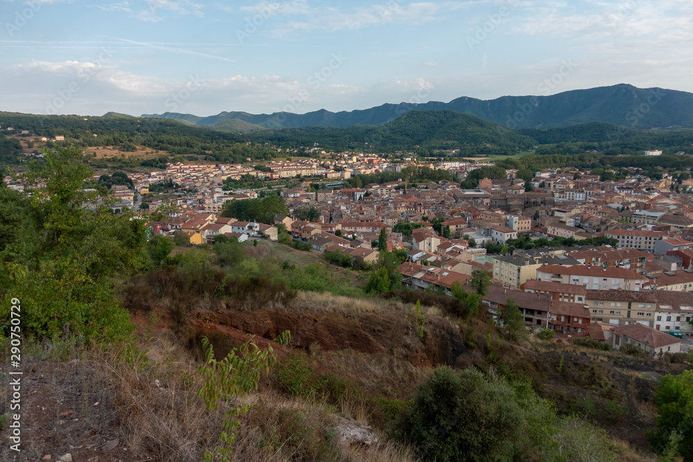 Climbing an Olot volcano in the province of Girona