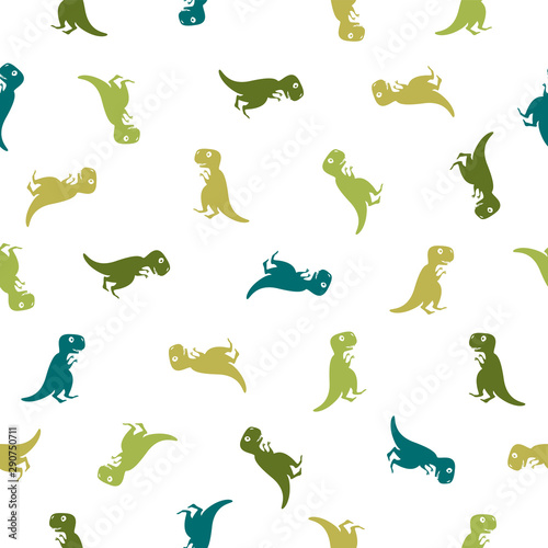Seamless pattern of green dinosaur © Crazy nook