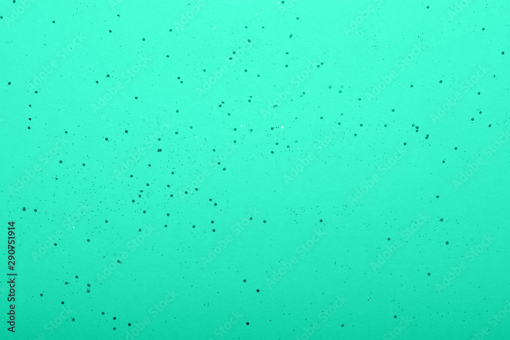 Glitter on the mint background
