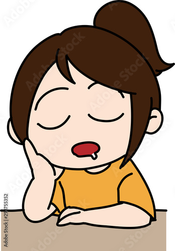 うたた寝している女性