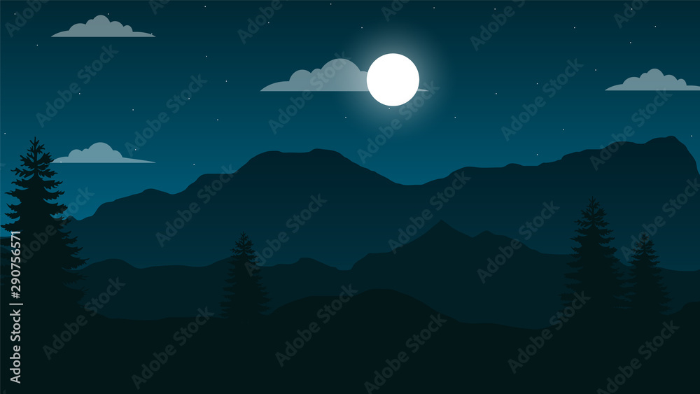 Fototapeta premium Mountains Birds sun cloud landscape Background