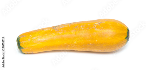 Yellow ripe zucchini on a white background.