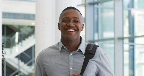 Poartrait of businessman in a modern office building photo