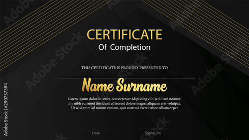 Certificate Black Background Vector